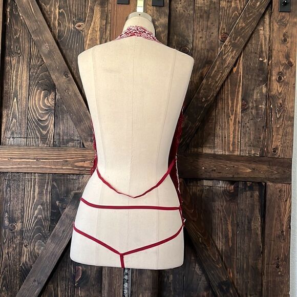 Wine Red Lace Deep V-Neck Teddy lingerie XL - Picture 8 of 10